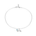 SCT004 Mermaid Tail Anklet Simple White Gold Plated Ladies 925 Silver Anklet