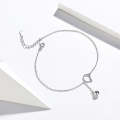 SCT003 Cat Bell 925 Silver Anklet White Gold Plated Simple Ladies Anklet