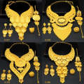 S-376 4 In 1 24K Gold Plated Bride Necklace Ear Ring Bracelet Suit Ladies Jewelry Set