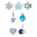 BSC719 Winter Snowflake DIY Bracelet Bead Christmas 925 Silver Bead Accessories