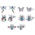 Insect Series Earrings 925 Silver Earrings, Style: Butterfly