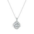 MSN002 Sterling Silver S925 White Gold Plated Sparkling Moissanite Pendant Necklace