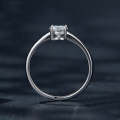 MSR005 Sterling Silver S925 Four Claw Moissanite Ring White Gold Plated Jewellery, Size: No.6