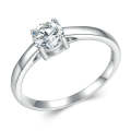 MSR005 Sterling Silver S925 Four Claw Moissanite Ring White Gold Plated Jewellery, Size: No.10