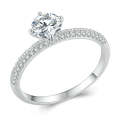 MSR008 Sterling Silver S925 Sparkling Moissanite Ring Zirconia White Gold Plated Jewellery(No.6)