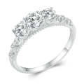 MSR009 Sterling Silver S925 Lace White Gold Plated Moissanite Ring(No.8)