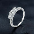 MSR009 Sterling Silver S925 Lace White Gold Plated Moissanite Ring(No.8)