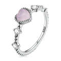 SCR805 S925 Sterling Silver Gentle Delicate Heart Ring(No.6)