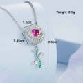BSC700 Sterling Silver S925 Budding Rose Zirconia Bracelet Beads