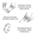 BSR337-A Sterling Silver S925 Geometric White Gold Plated Zirconia Curved Signet Ring(No.6)