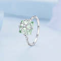 BSR339 Sterling Silver S925 Verdant Four Leaf Clover Ring White Gold Plated(No.7)