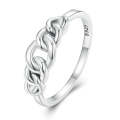 SCR891 Sterling Silver S925 Hollow Circle Chain Ring(No.8)