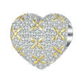 BSC743 S925 Sterling Silver Gold Clover Love Zirconia Beaded Bracelet
