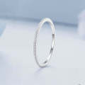 BSR343 Sterling Silver S925 Textured Versatile Slim Silver Ring(No.6)
