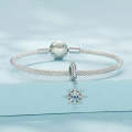 SCC2422 S925 Sterling Silver Sparkling Zircon s Eye Compass Bracelet Beads