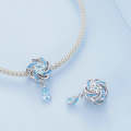 BSC751 Sterling Silver S925 Zircon Plated Rose Flower Bracelet Beads