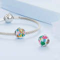 BSC756 S925 Sterling Silver Sun Tarot Colorful Bracelet Beads