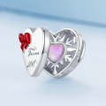 BSC757 Sterling Silver S925 Heart Openable Gift Box Bracelet Beaded