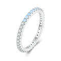 BSR335 Sterling Silver S925 Geometric Opal Nanite White Gold Plated Ring(No.7)