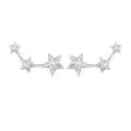 BSE750 Sterling Silver S925 White Gold Plated Star Earrings