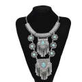 Exaggerated Necklace Tassel Vintage Female Alloy Plated Collarbone Chain, Color: Red 1