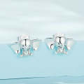 SCE1537 S925 Sterling Silver Elephant Cute Animal Stud Earrings