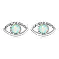 SCE1540 Sterling Silver S925 Opal Hollow  Eye Stud Earrings