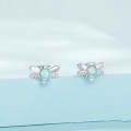 SCE1541 S925 Sterling Silver Plated Plated Opal Bee Stud Earrings
