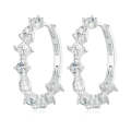BSE769 Sterling Silver S925 Platinum-plated Zircon Sparkling Earrings