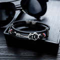 OPK 1354 Titanium Steel Men Leather Hand Ring Personal Multi-Layered Woven Bracelet