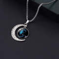 Luminous Zodiac Moon Titanium Steel Necklace Personalized Moon Pendant(Aquarius)