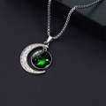 Luminous Zodiac Moon Titanium Steel Necklace Personalized Moon Pendant(Aries)