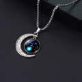 Luminous Zodiac Moon Titanium Steel Necklace Personalized Moon Pendant(Taurus)