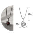 Luminous Zodiac Moon Titanium Steel Necklace Personalized Moon Pendant(Leo)
