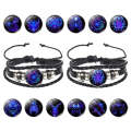 Twelve Constellation Luminous Bracelet Retro Leather Rope Woven Bracelet, Style: Gemini