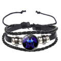 Twelve Constellation Luminous Bracelet Retro Leather Rope Woven Bracelet, Style: Gemini