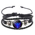 Twelve Constellation Luminous Bracelet Retro Leather Rope Woven Bracelet, Style: Taurus