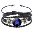 Twelve Constellation Luminous Bracelet Retro Leather Rope Woven Bracelet, Style: Scorpio