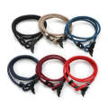 5pcs Whale Tail Braided Hand Rope Double Live Buckle Adjustable Bracelet(Red Wine)