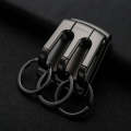 HONEST 3-ring Car Keychain Waist-hanging Anti-loss Keychain For Men(Black)