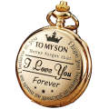 Engraved Vintage Commemorative Quartz Pocket Watch Round Watch, Style: Forever (Gold)