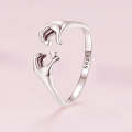 SCR902 Sterling Silver S925 Heart Gesture Opening Romantic Ring