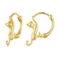Sterling Silver S925  Stretch Cat Stretch Earrings, Size: Large Gold Plated