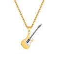 OPK 1989 Personality Stainless Steel Guitar Pendant Titanium Steel Necklace, Color: Gold Pendant+...