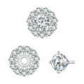 MSE010 Sterling Silver S925 Round Moissanite Detachable Stud Earrings
