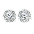 MSE010 Sterling Silver S925 Round Moissanite Detachable Stud Earrings