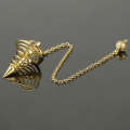 C57310 Metal Pendulum Spiral Cone Necklace Divination Spiral Cone Pendant(Gold)
