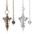 C57310 Metal Pendulum Spiral Cone Necklace Divination Spiral Cone Pendant(Gold)