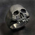 C56213 2pcs Punk Vintage Skull Ring Horror Skull Ring Men Gift, Size: 6(Tin-color)