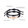 1014 Trend Bending Hand Decoration Titanium Steel Couple Bracelet(Black)